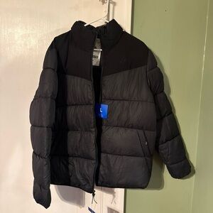 Men's GERRY Heavy Puffer Jacket Coat Welded Channels Black Size Large